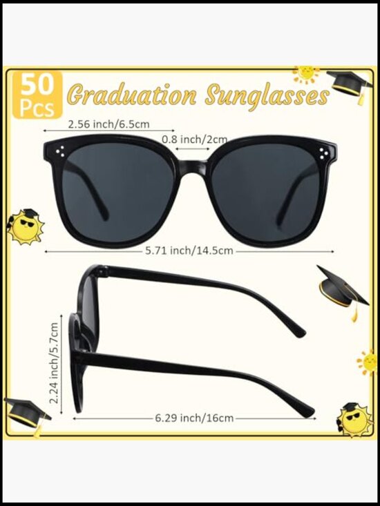 Graduation Sunglasses Bulk with Motivation Cards Hemp Rope, 50 Pairs Adult UV main image 7